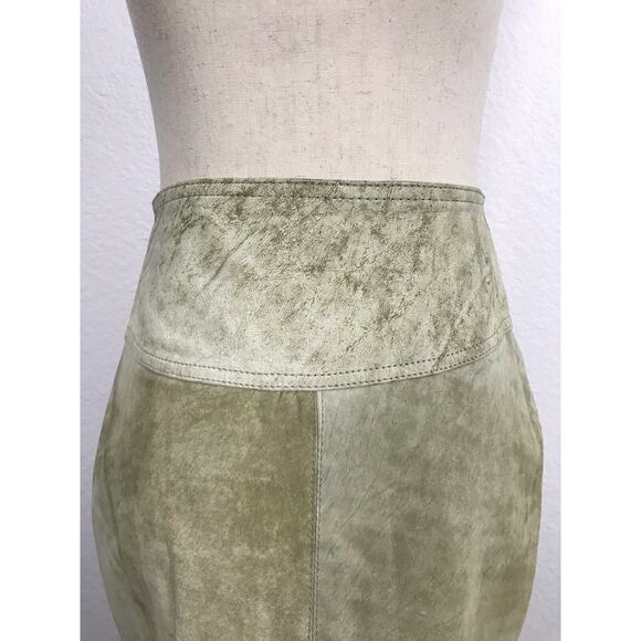 Winlit Vintage Distressed Leather Mini Pencil Straight Skirt - Picture 3 of 12